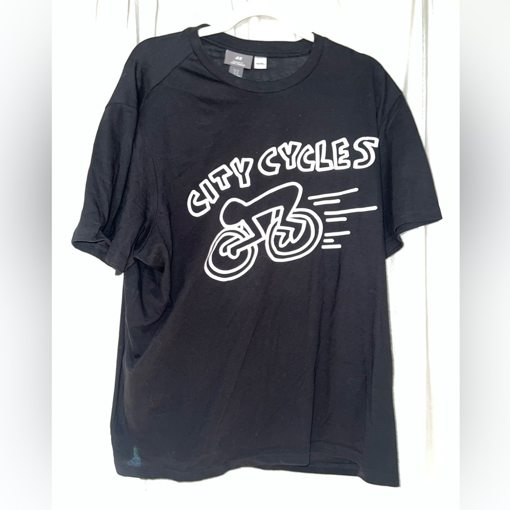 Men's Black H & M City Cycles T-Shirt XL